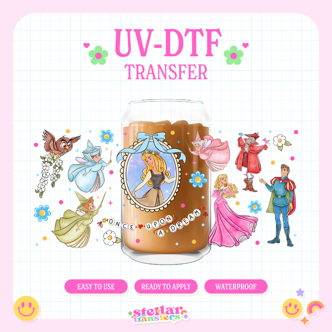 SLEEPING GIRLY COQUETTE - 16 OZ UV DTF