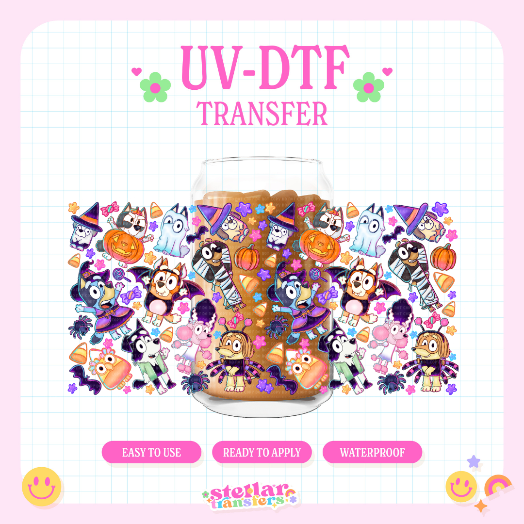 BLUE HALLOWEEN - 16 OZ UV DTF