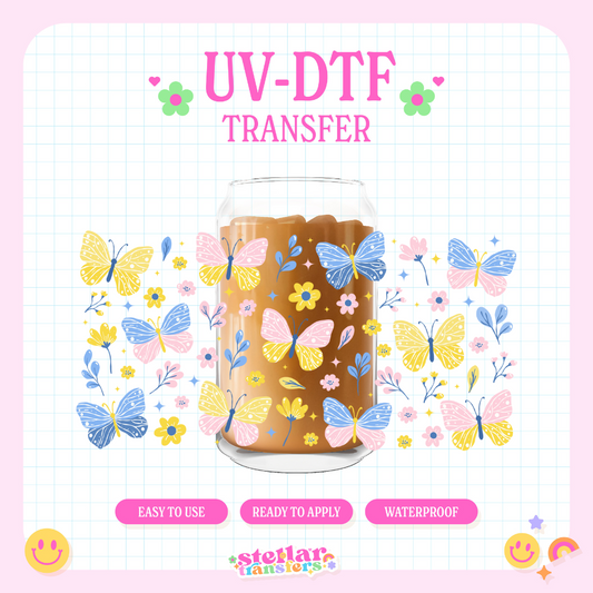 BLUE BUTTERFLY - 16 OZ UV DTF
