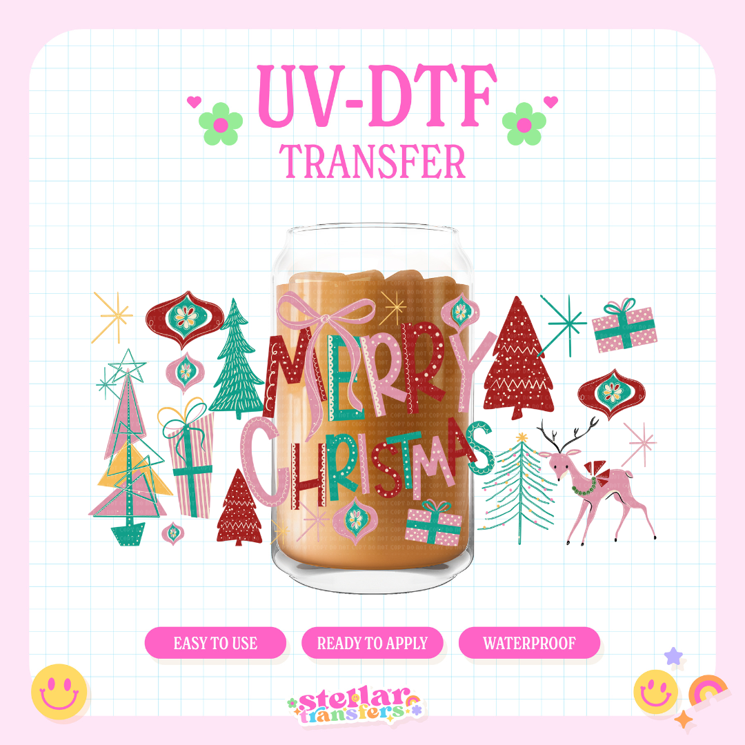 MERRY CHRISTMAS - 16 OZ UV DTF