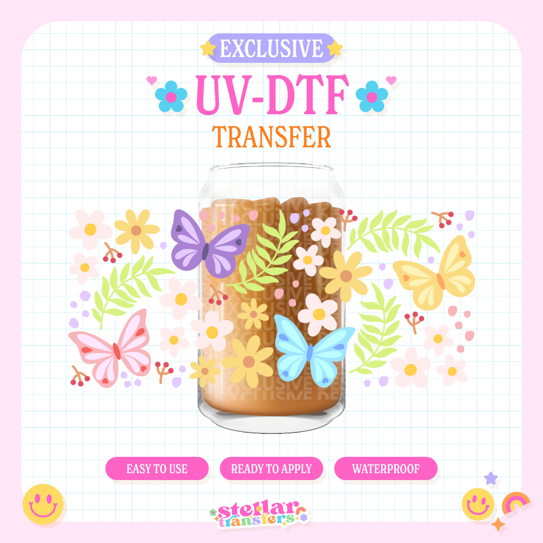 SPRING BUTTERFLY EXCUSIVE - 16 OZ UV DTF
