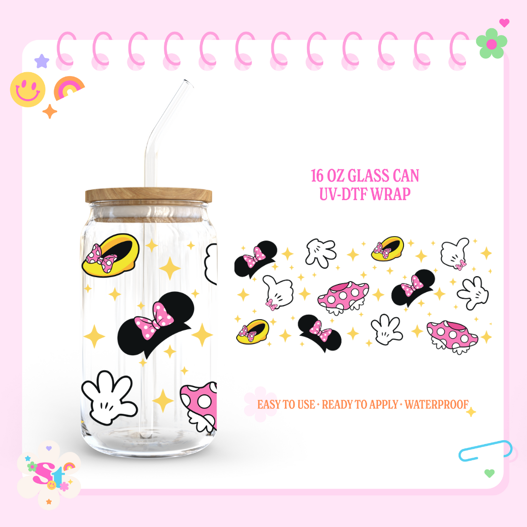 MOUSE PINK - 16 OZ UV DTF WRAP