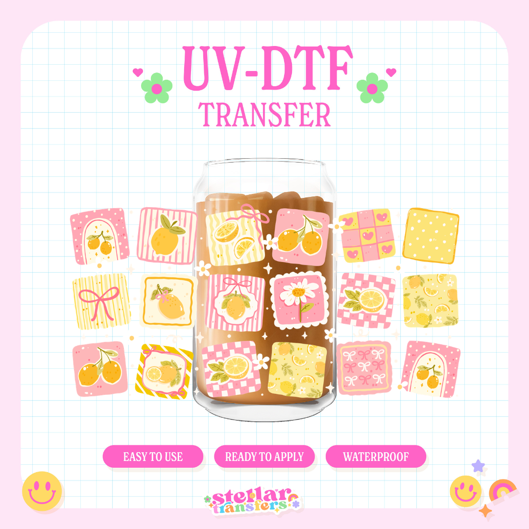 LEMON PATCHWORK - 16 OZ UV DTF