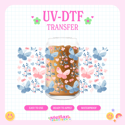 FLORAL FLUTTER - 16 OZ UV DTF