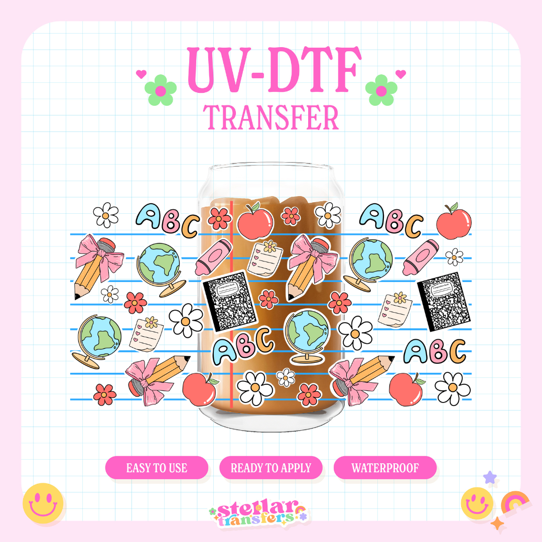 SCHOOL DOODLES - 16 OZ UV DTF