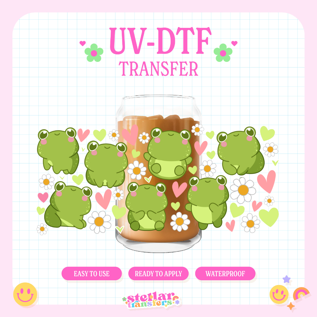 CUTE FROGS - 16 OZ UV DTF