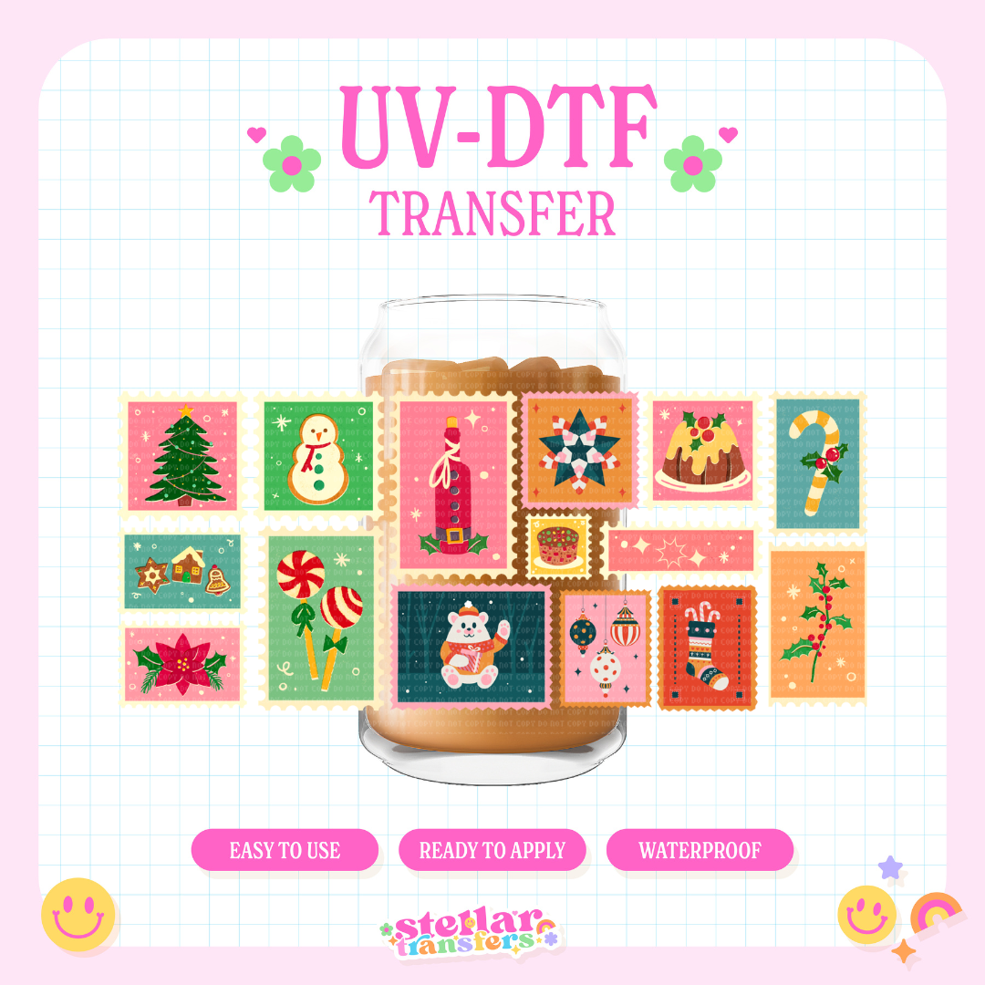 HOLIDAY STAMPS - 16 OZ UV DTF