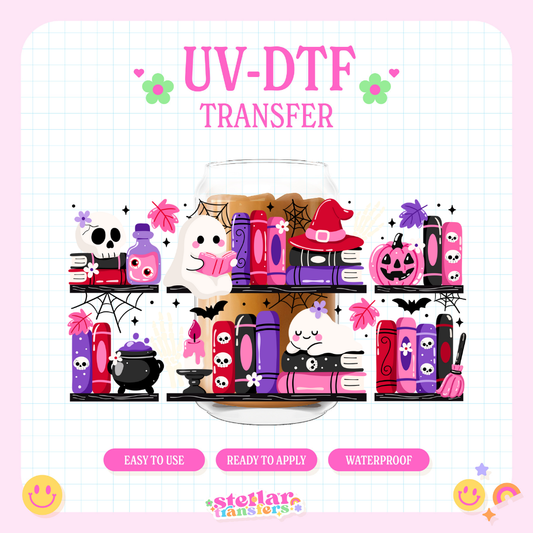 CUTE GHOST BOOK LOVER - 16 OZ UV DTF