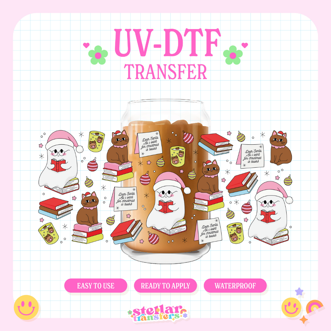 GHOSTIE XMAS BOOKISH - 16 OZ UV DTF