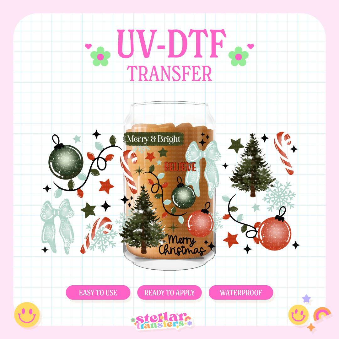 MERRY & BRIGHT - 16 OZ UV DTF