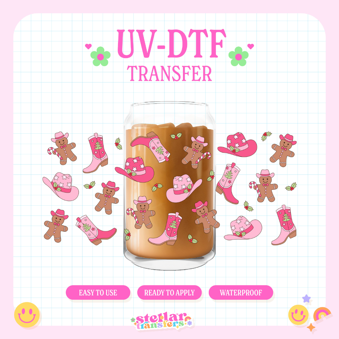 PINK COWGIRL GINGER - 16 OZ UV DTF