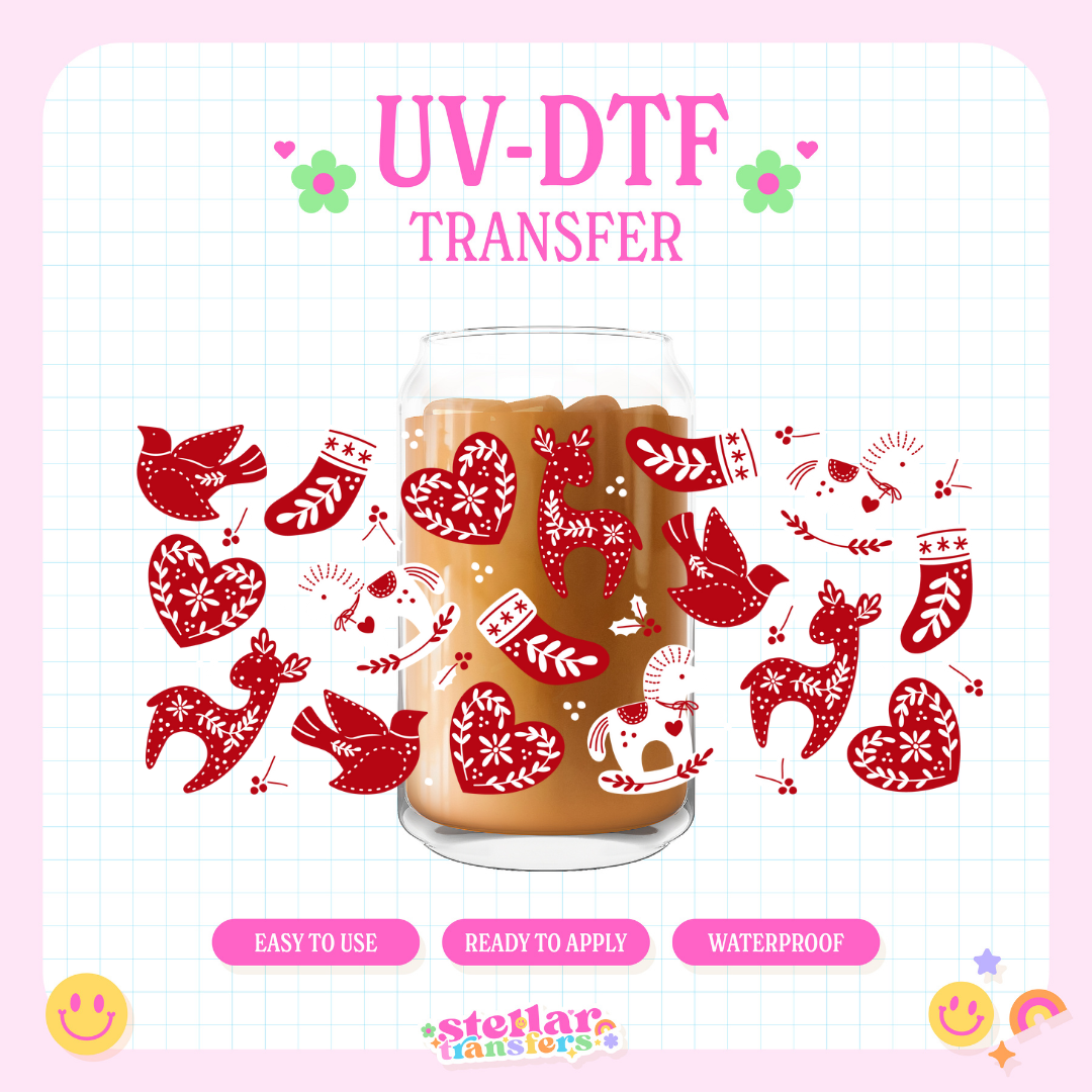 RED CHRISTMAS - 16 OZ UV DTF