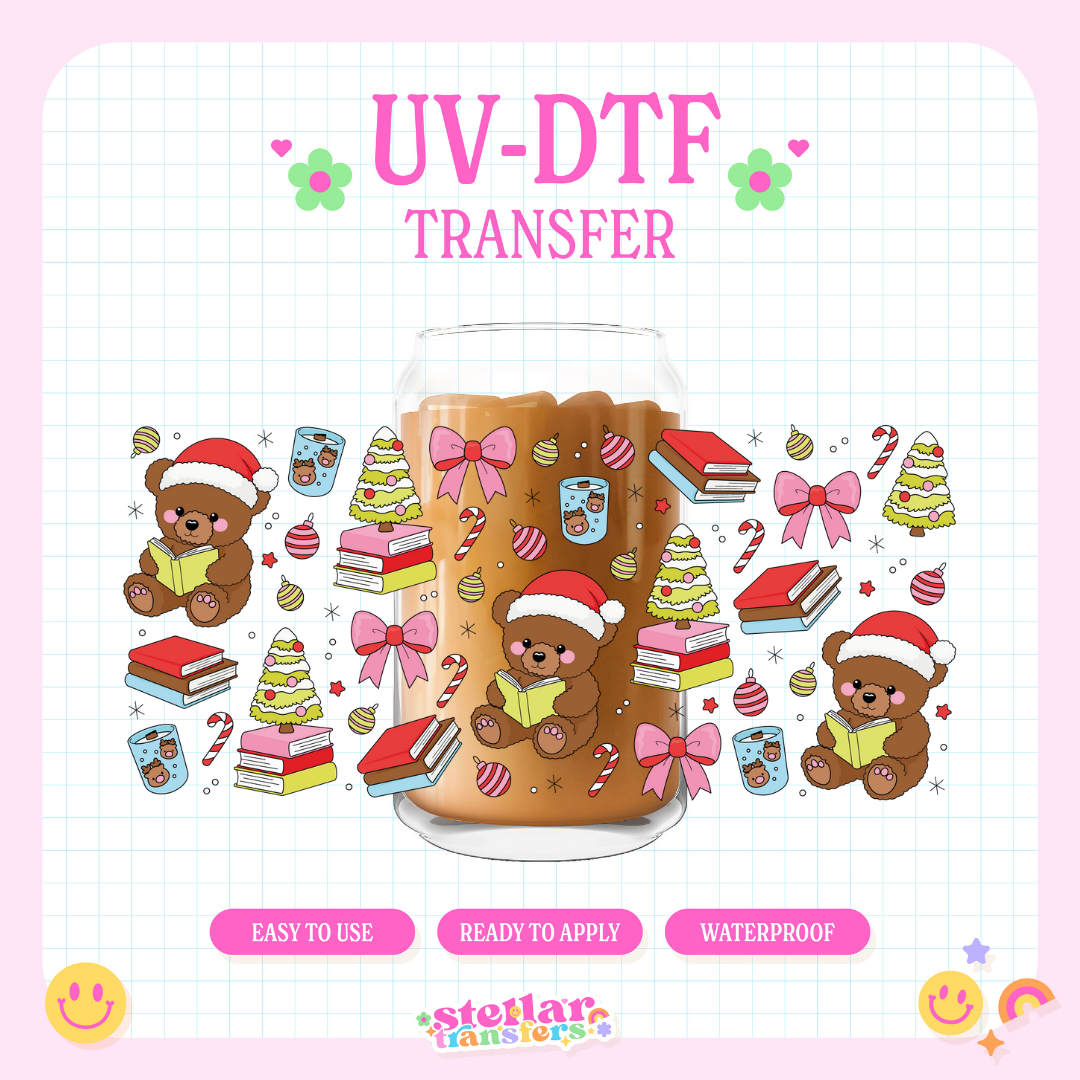 TEDDY XMAS DOODLES - 16 OZ UV DTF