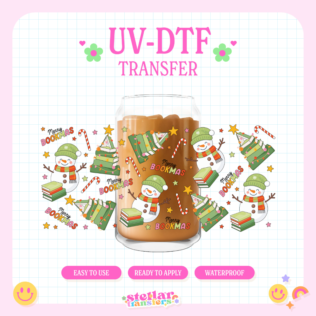 GREEN MERRY BOOKMAS - 16 OZ UV DTF