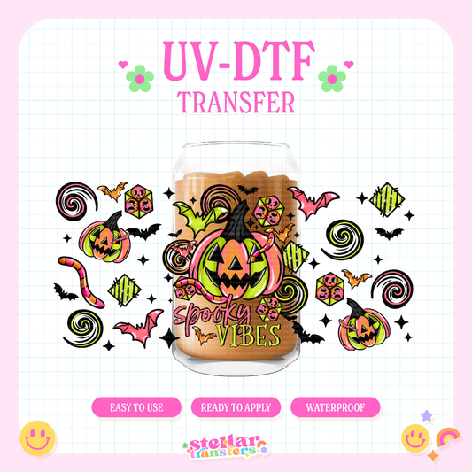 PUMPKIN SPOOKY VIBES - 16 OZ UV DTF