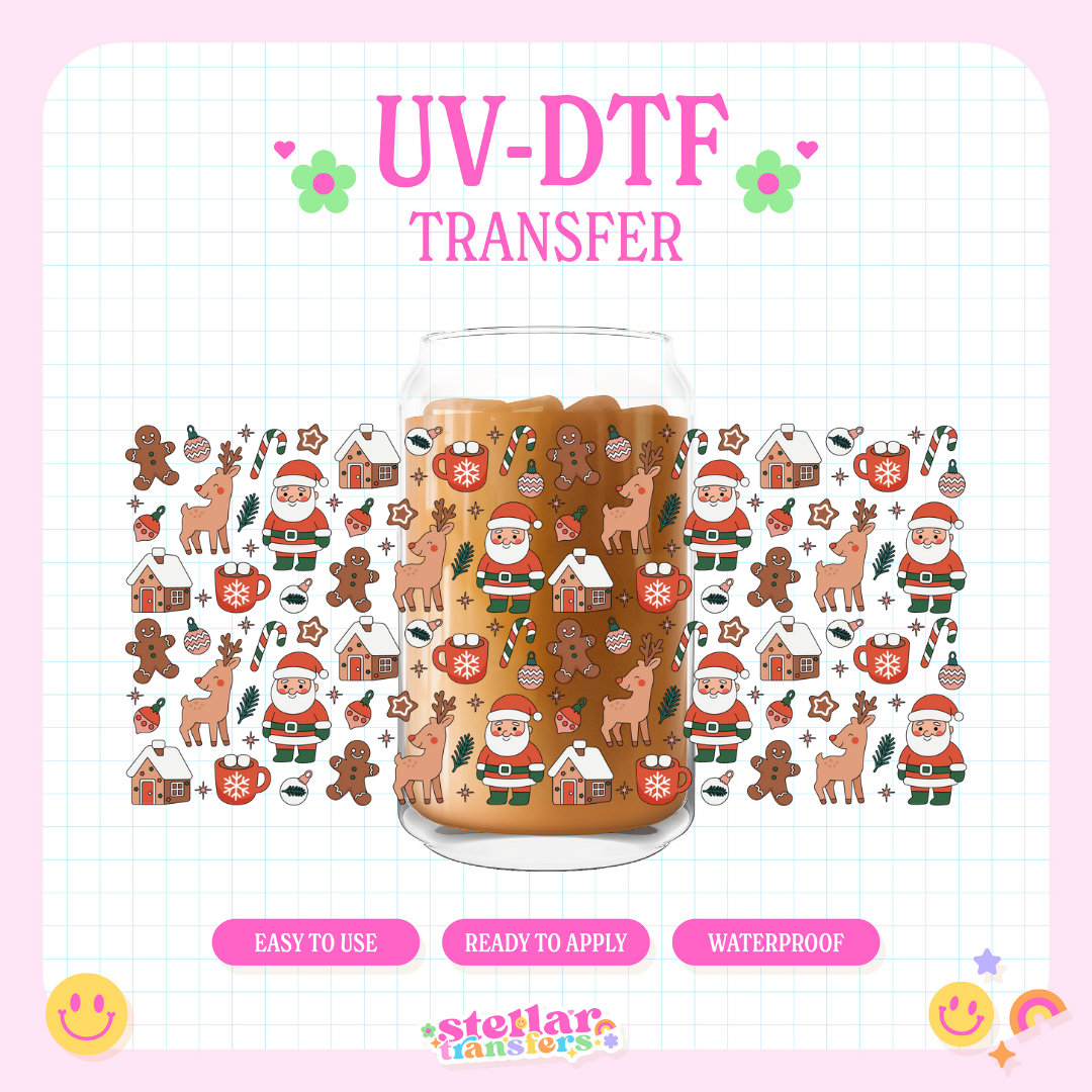 XMAS DOODLES - 16 OZ UV DTF