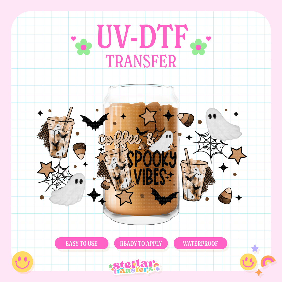 COFFEE & SPOOKY VIBES - 16 OZ UV DTF