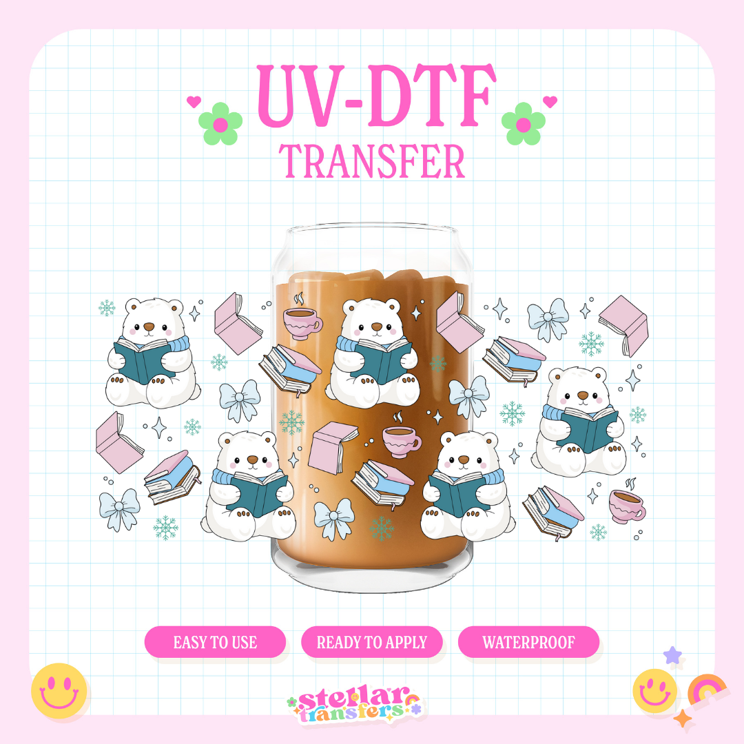 WINTER BEAR BOOKS - 16 OZ UV DTF