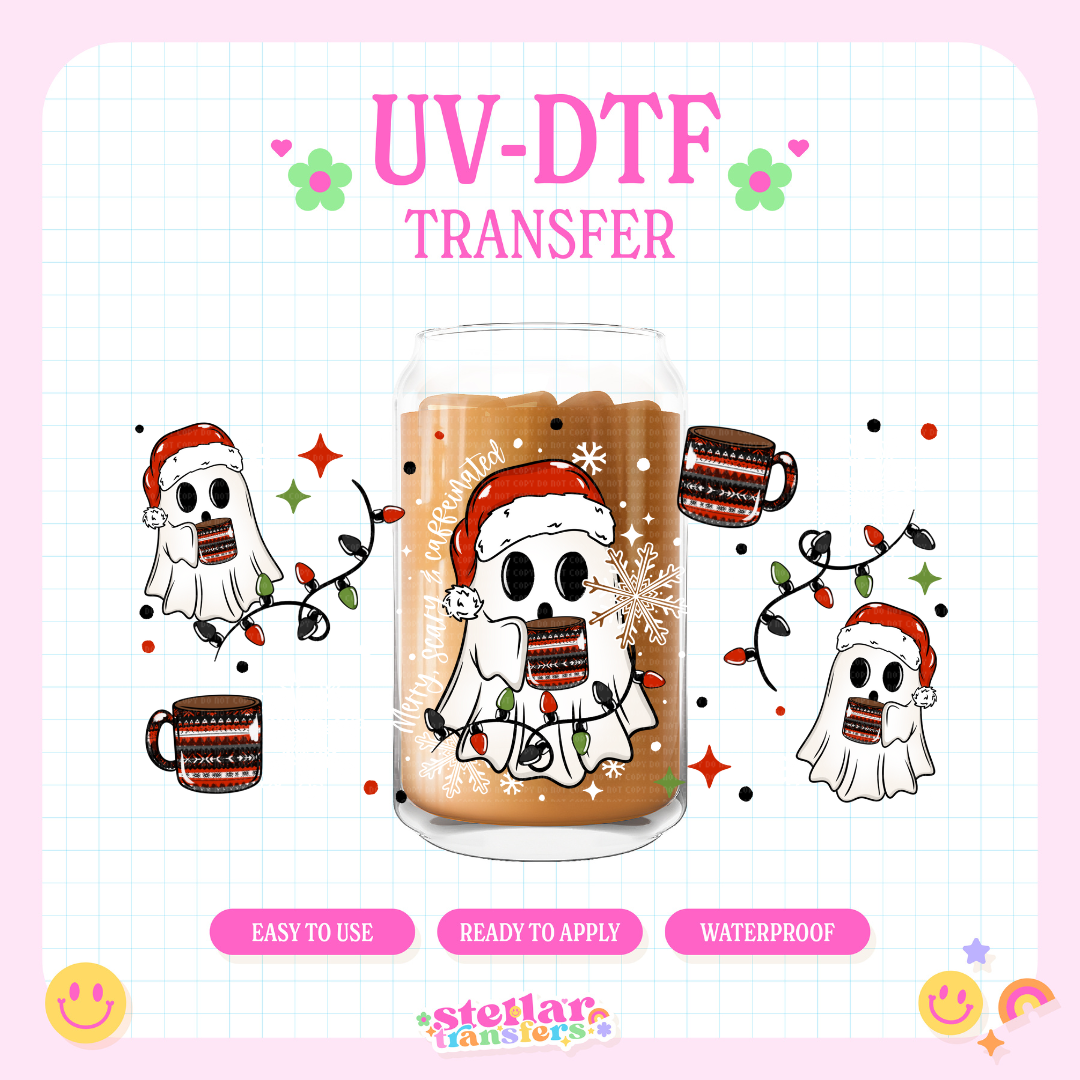MERRY SCARY CAFFEINATED - 16 OZ UV DTF