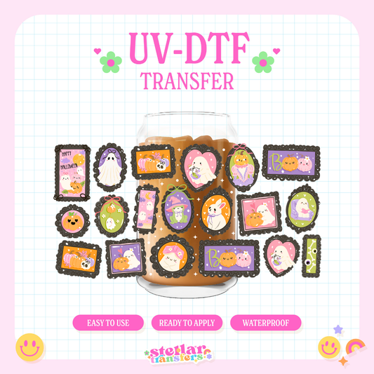 HALLOWEEN GHOST FRAMES - 16 OZ UV DTF