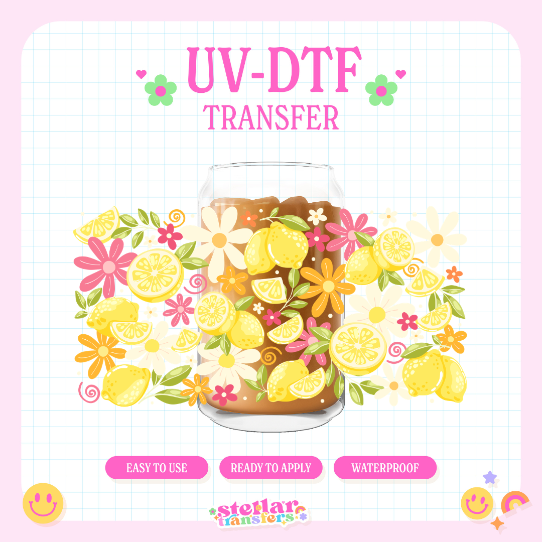 FLORAL LEMON LOVER - 16 OZ UV DTF