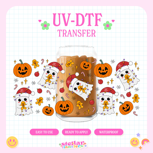 PUMPKINS & XMAS GHOSTS - 16 OZ UV DTF