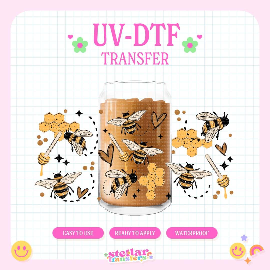 HONEY AND BEES - 16 OZ UV DTF