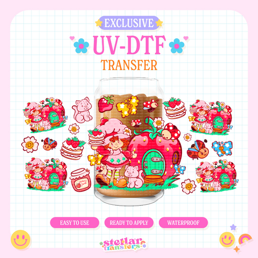 STRAWBERRY HOUSE EXCLUSIVE - 16 OZ UV DTF