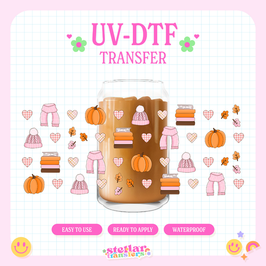 AUTUMN GIRLY CHECK - 16 OZ UV DTF