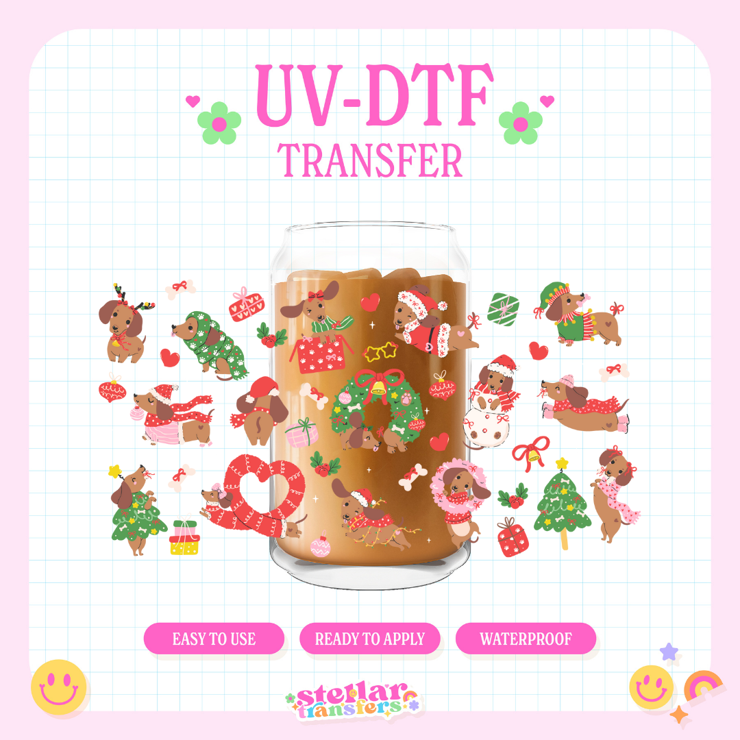 DACHSHUND CHRISTMAS - 16 OZ UV DTF