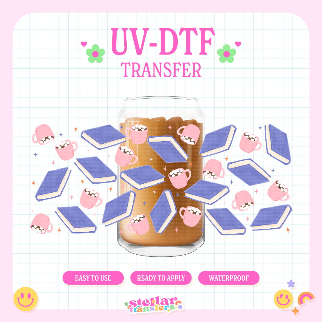 HOT COCOA AND BOOKS - 16 OZ UV DTF