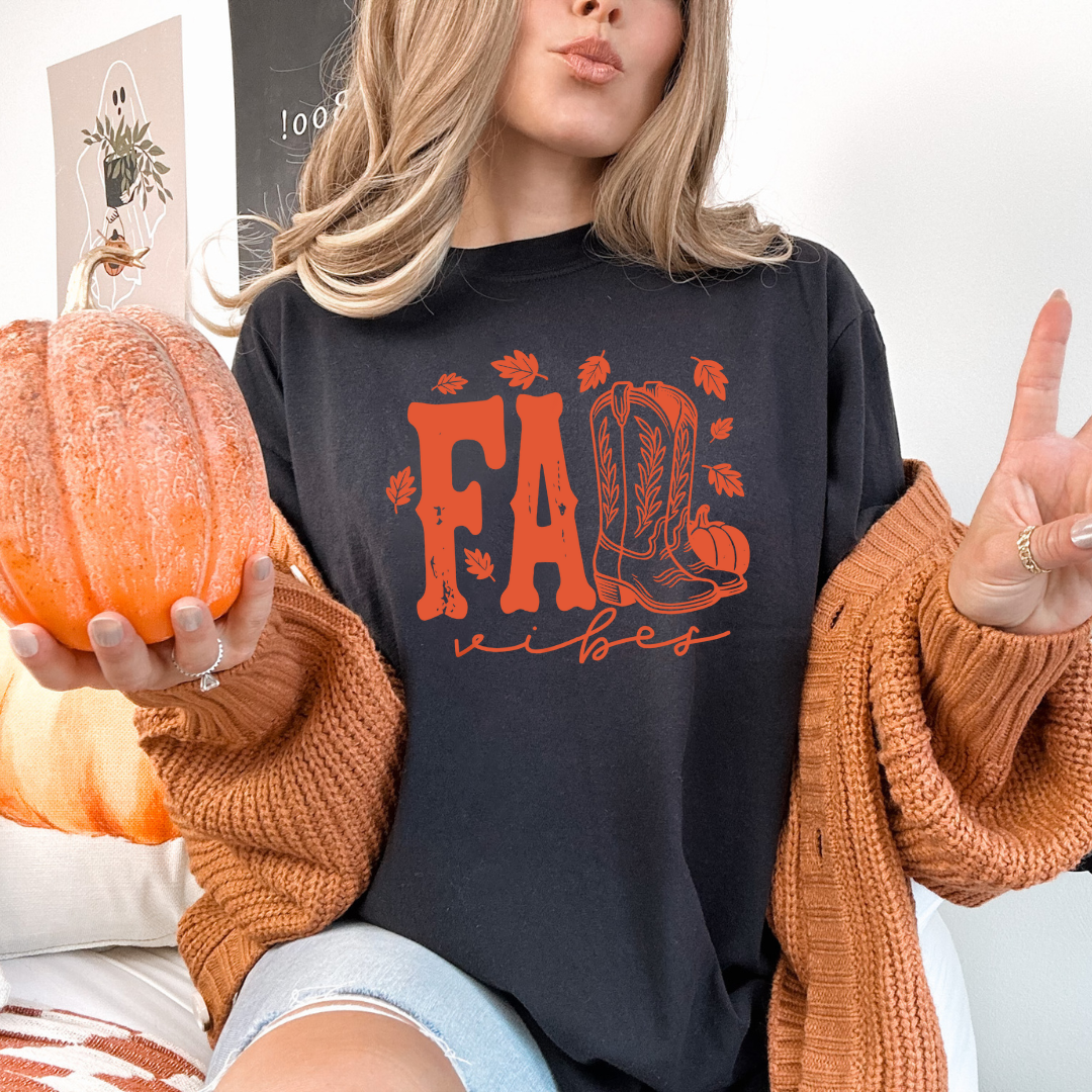FALL VIBES (ORANGE) - SINGLE COLOR SCREEN PRINT