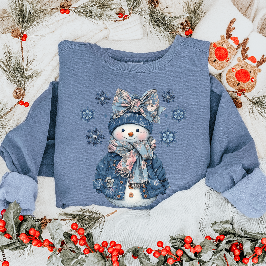 BLUE SNOWMAN - CLEAR FILM SCREEN PRINT