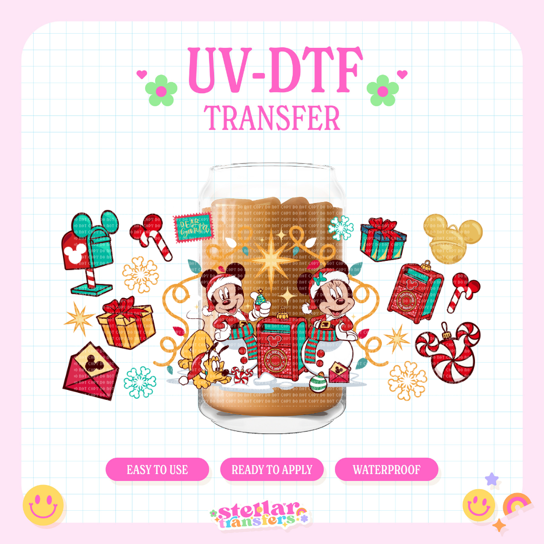 MOUSE SANTA LETTER - 16 OZ UV DTF