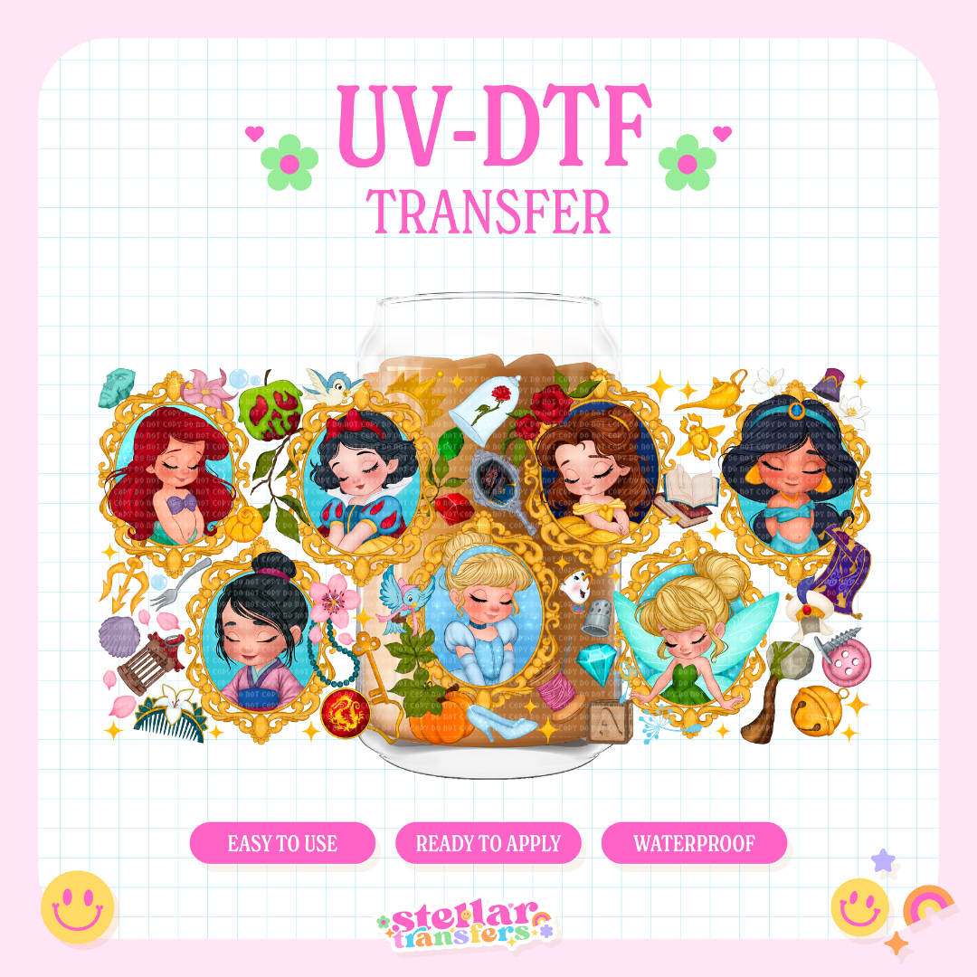 DISNY PRINCESS FRAMES - 16 OZ UV DTF