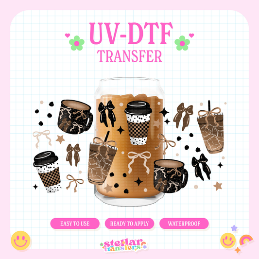 COFFEE AND BOWS - 16 OZ UV DTF