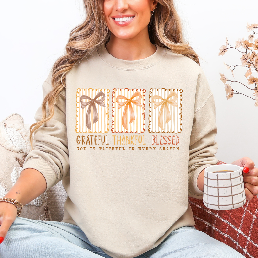 GRATEFUL THANKFUL BLESSED - CLEAR FILM SCREEN PRINT