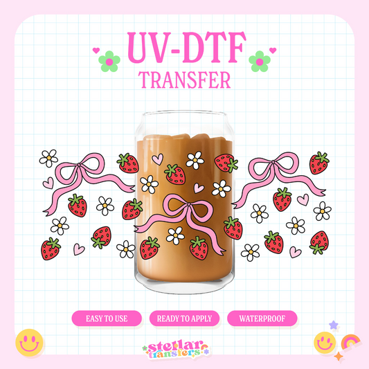 CUTE BOW DOODLES - 16 OZ UV DTF