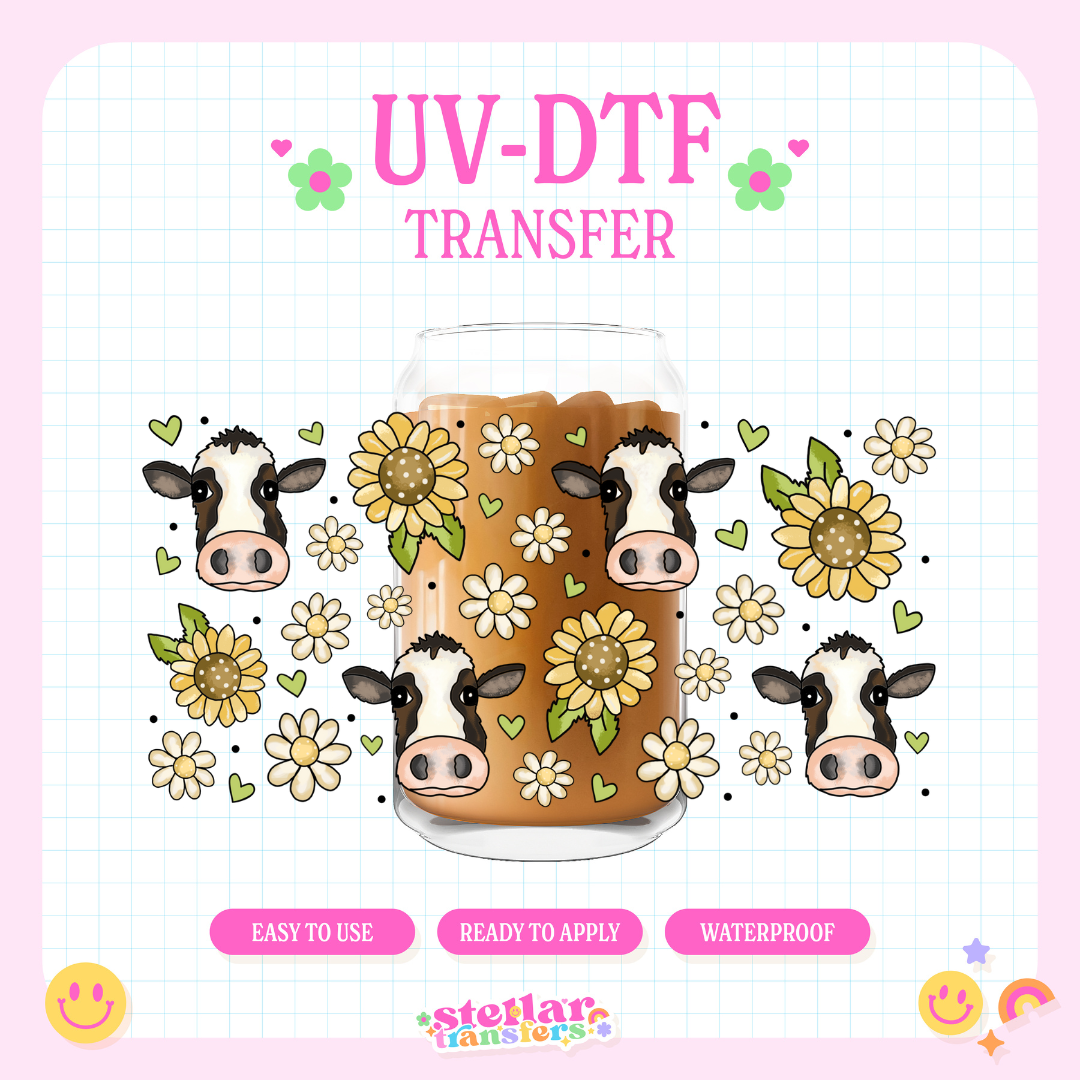COWS AND SUNFLOWERS - 16 OZ UV DTF