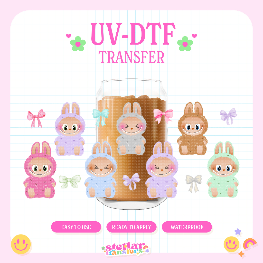 BOWS AND SEAT MONSTERS - 16 OZ UV DTF