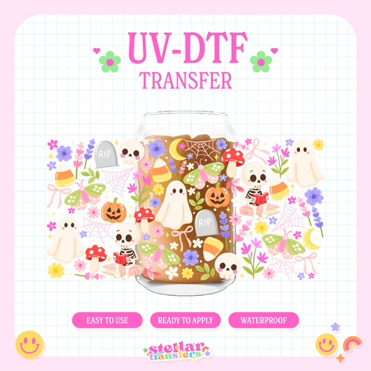 HALLOWEEN SPOOKY FLORAL - 16 OZ UV DTF