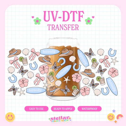 FUN COASTAL COWGIRL - 16 OZ UV DTF