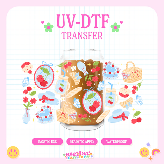 COQUETTE CHERRY PICNIC - 16 OZ UV DTF