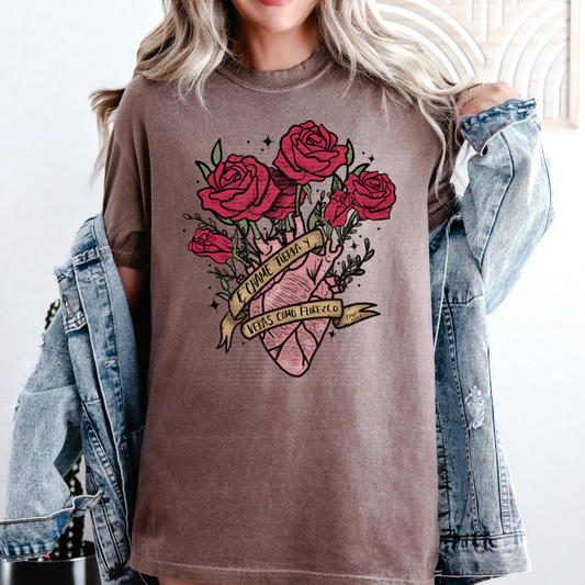 CORAZON FLORECIDO - CLEAR FILM SCREEN PRINT