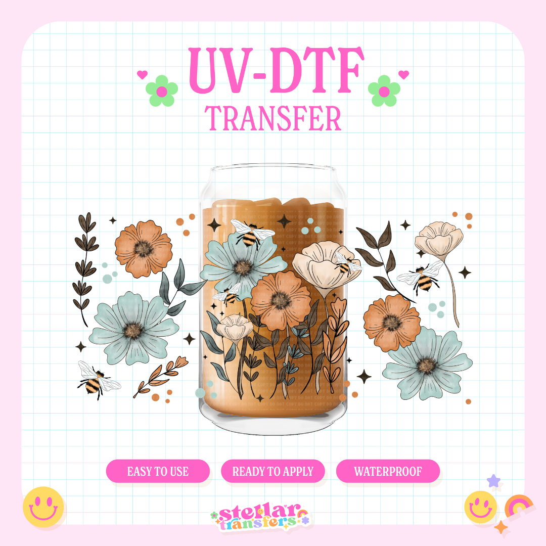 BEE WILDFLOWERS - 16 OZ UV DTF