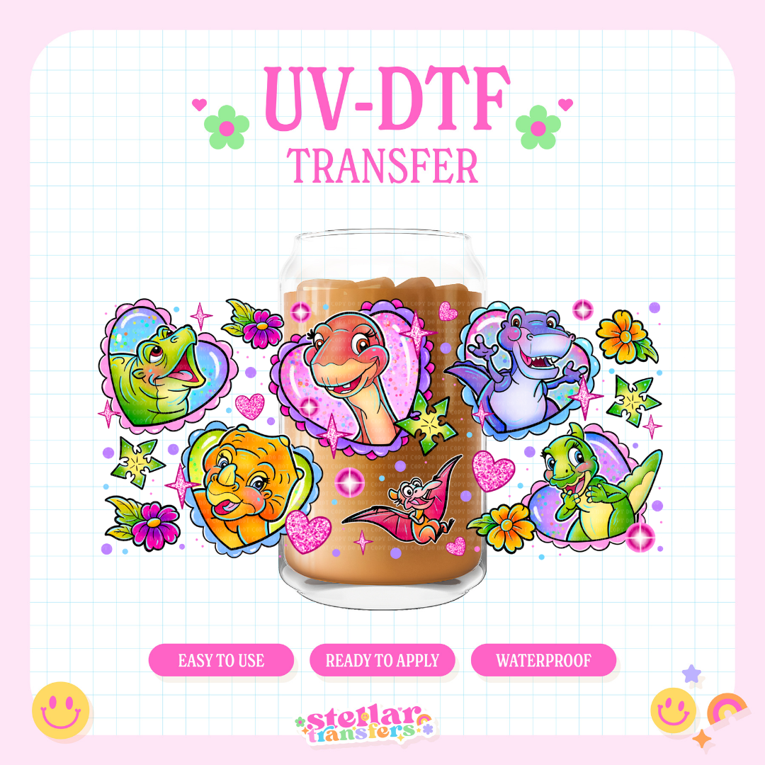 DINOSAUR HEARTS - 16 OZ UV DTF