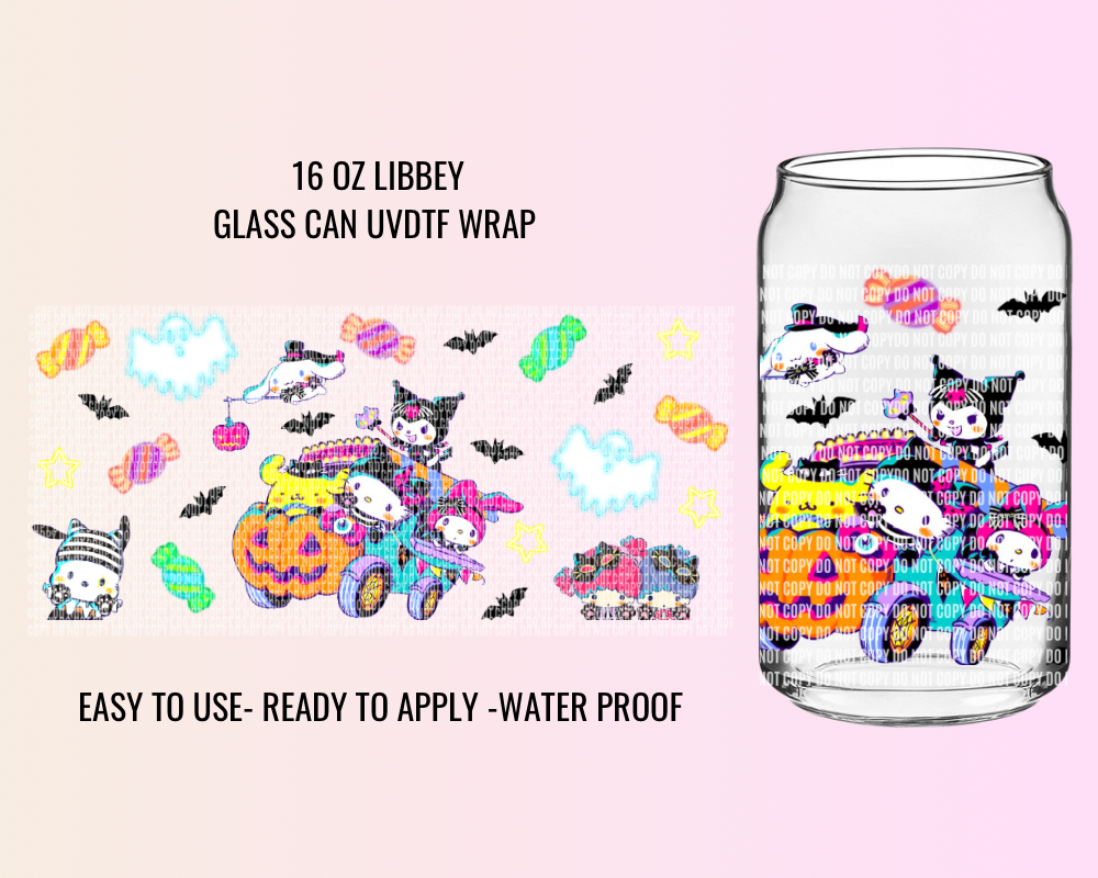 KITTY FRIENDS HALLOWEEN EXCLUSIVE - 16 OZ UV DTF WRAP