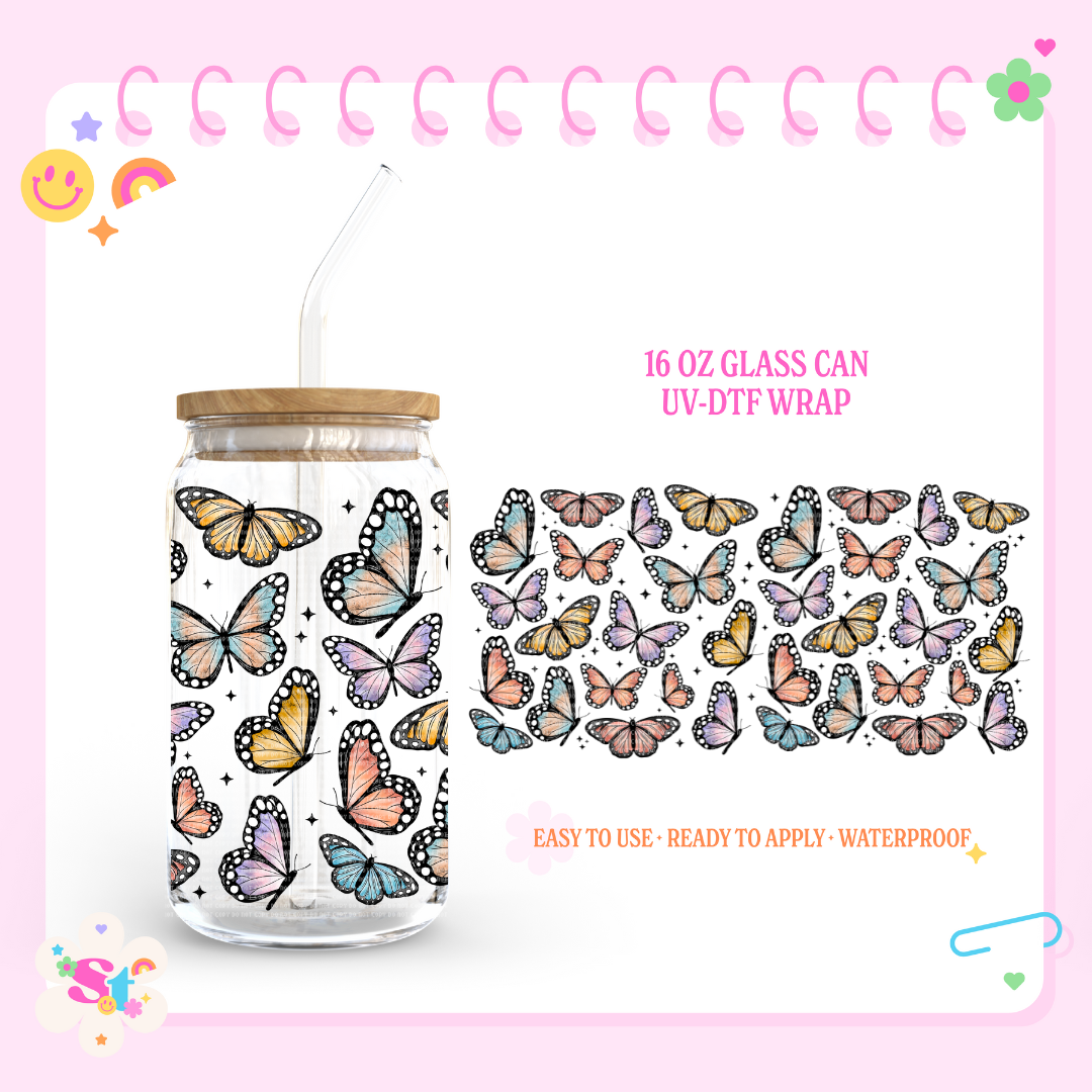 BUTTERFLIES - 16 OZ UV DTF
