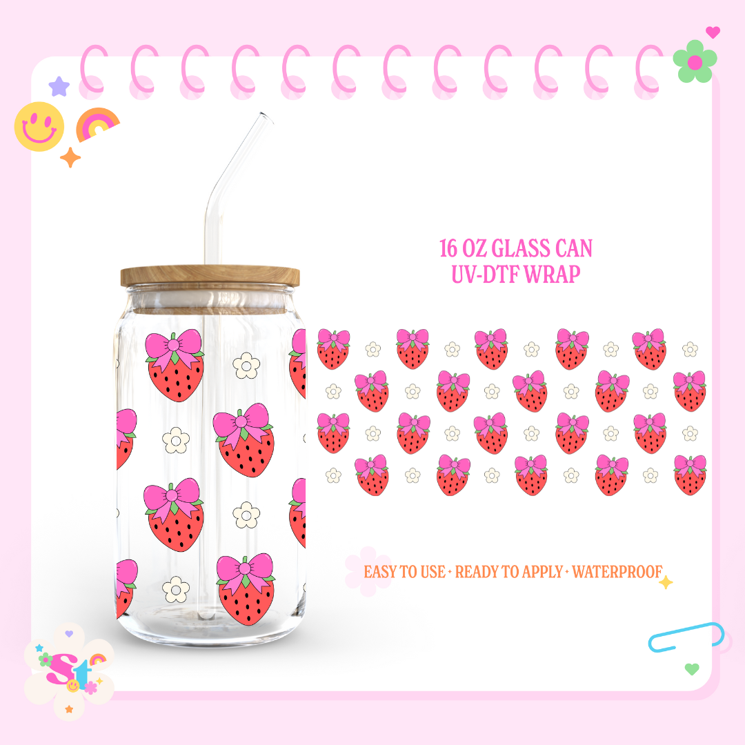 PRETTY STRAWBERRIES - 16 OZ UV DTF