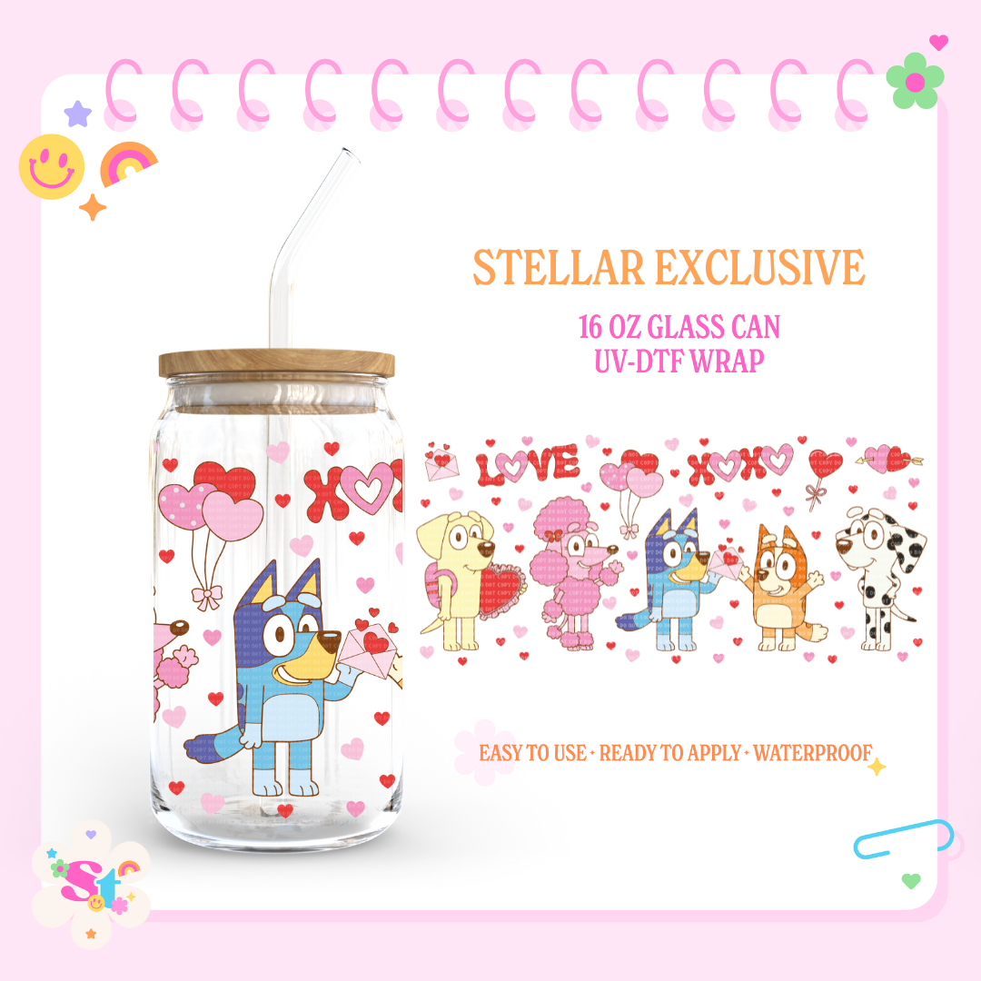 BLUE FRIENDS LOVE EXCLUSIVE - 16 OZ UV DTF